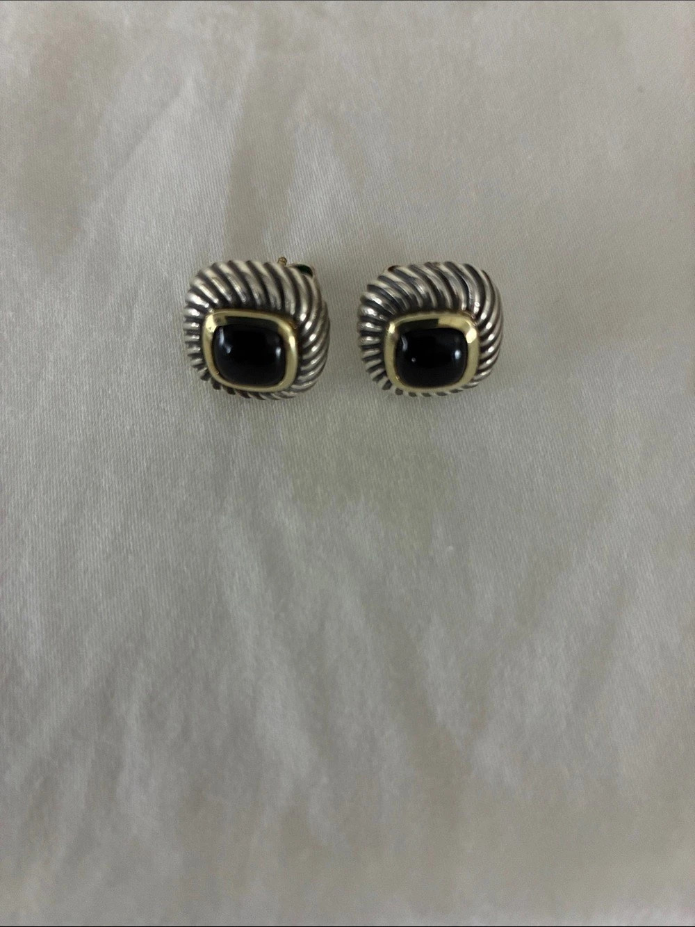 David Yurman Albion Black Onyx Stud Earrings & Gold Stud Earrings